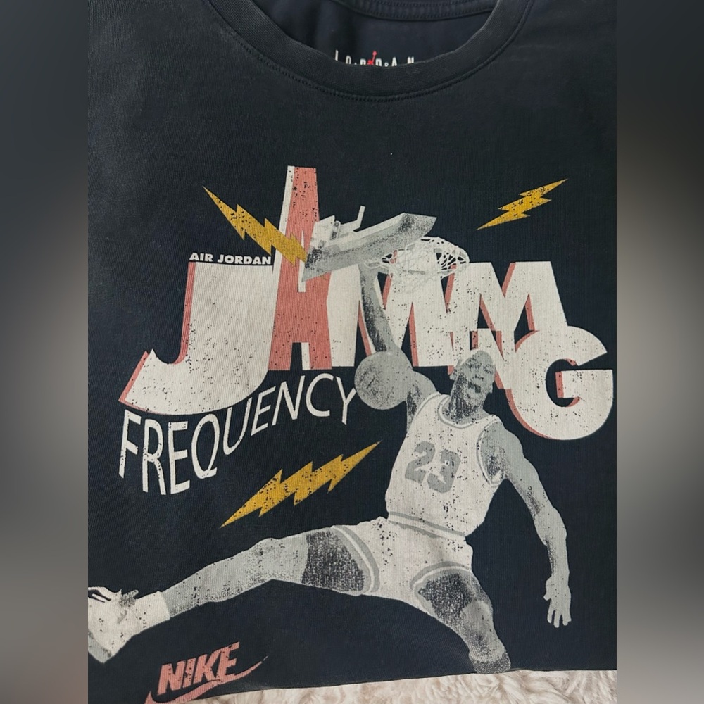 Jordan Black Tee with Red Logo